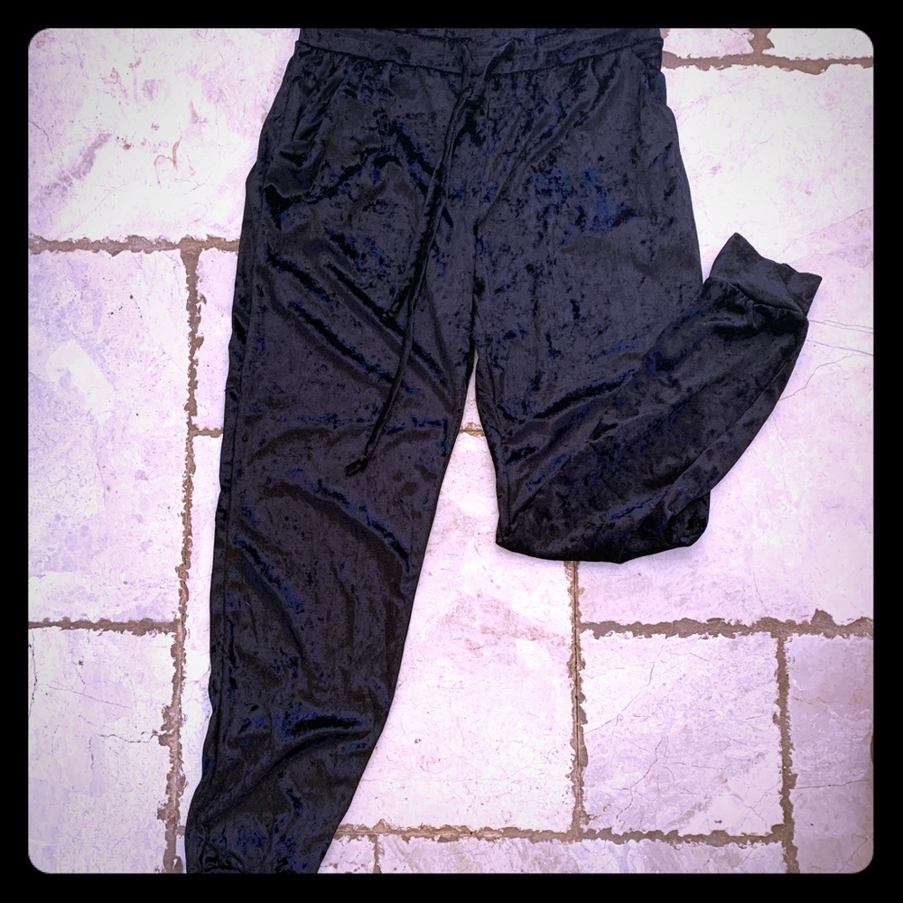 Crushed velvet joggers